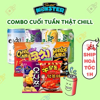Combo cuối tuần thật chill: 2 snack Haitai/Cheetos + 2 nước uống trái cây, soda mix vị Hàn Quốc