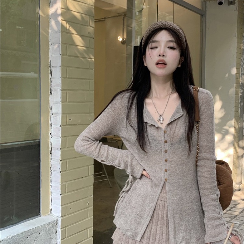 Áo body tay dây len mỏng