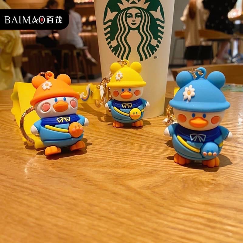 Móc Khoá Vịt Đi Học Dễ Thương Móc Treo Chìa Khoá Silicon Hoạt Hình - Phụ Kiện Balo Túi Xách - Bánh Mì Store