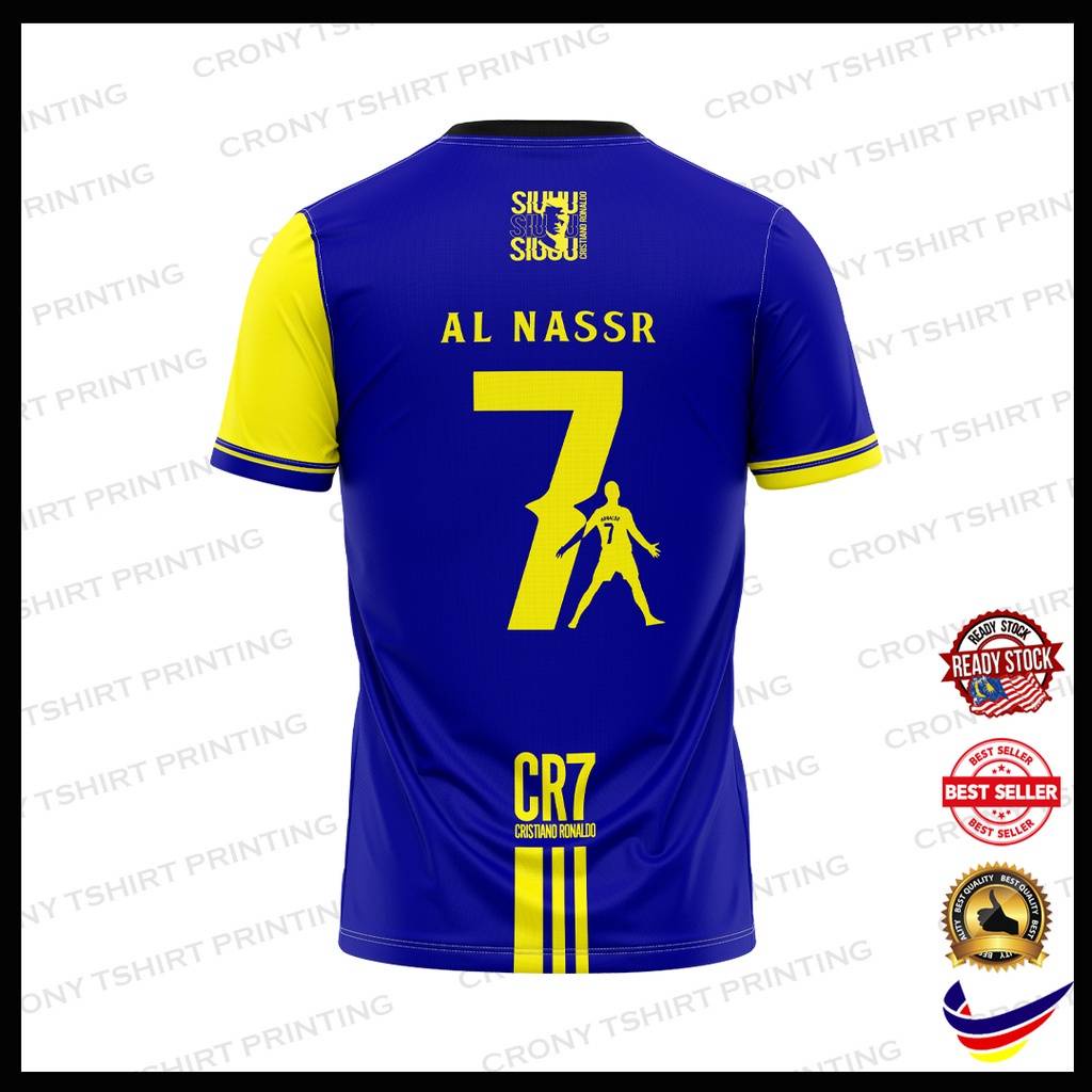 Áo Thun Bóng Đá Unisex HQ1 2022-2023 Al Nassr Ronaldo Plus Size QH1