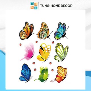 Stickers bướm 2D dán kính,dán tường nhiều màu sắc