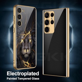 Ốp Điện Thoại Kính Cường Lực Mạ Điện Bảo Vệ Ống Kính Máy Ảnh Cho Samsung Galaxy S23 S22 Ultra Plus 5G S23 Ultra