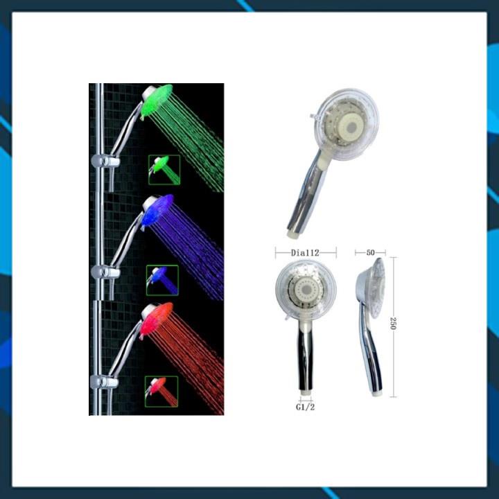 Đầu vòi sen đèn LED tự sáng cảm ứng nhiệt đổi màu, hoa mặt trời. vs10