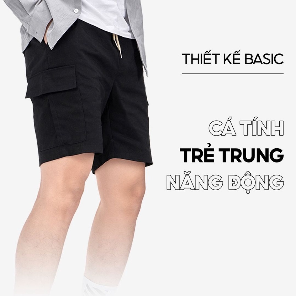 (HOT)Quần short nam Unisex kaki -- Quần đùi nam dáng lửng túi hộp có chun co giãn cho mùa hè (SKH)