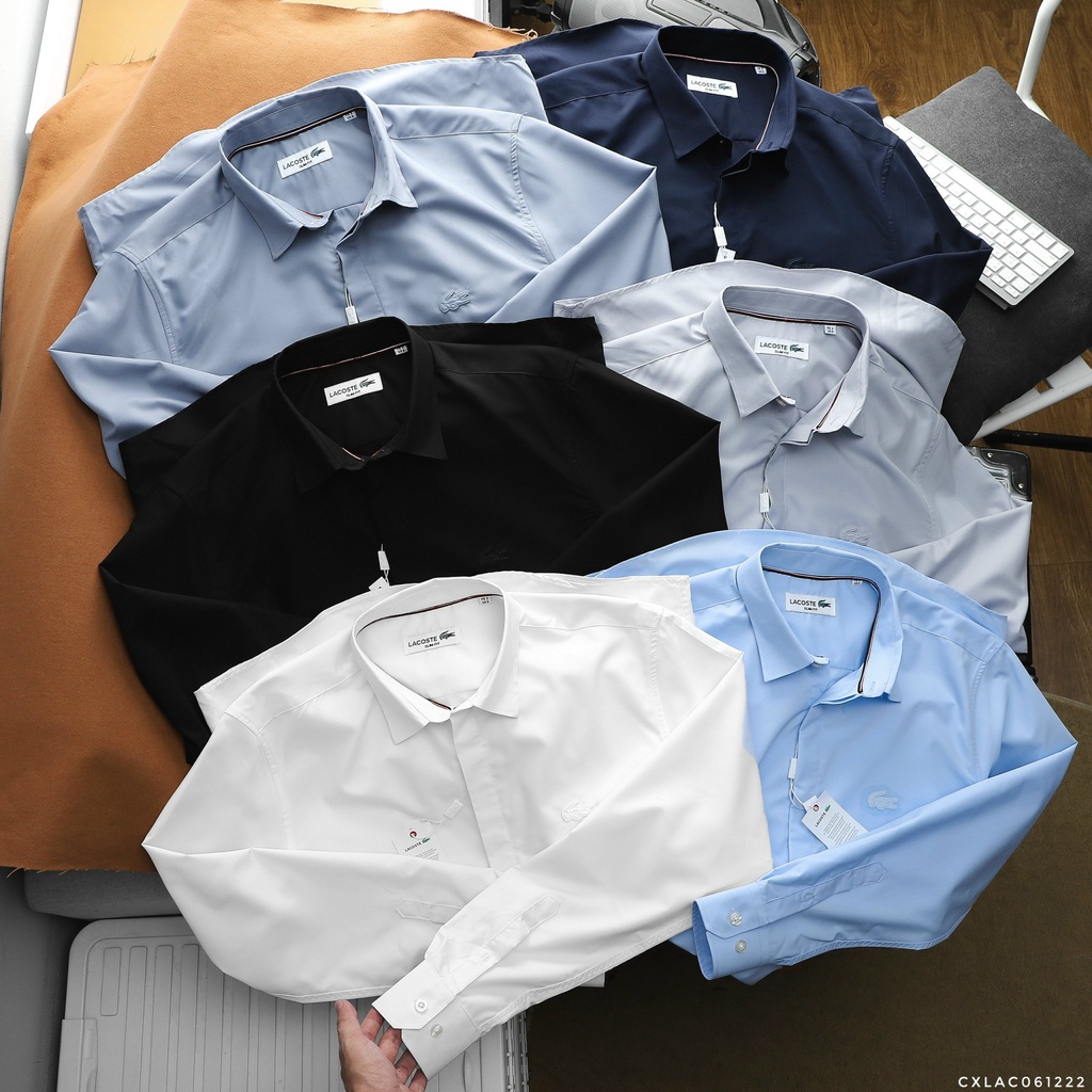 Áo sơ mi nam tay dài  kiểu giấu nút, chất vải modal chính phẩm, mịn mát 61222