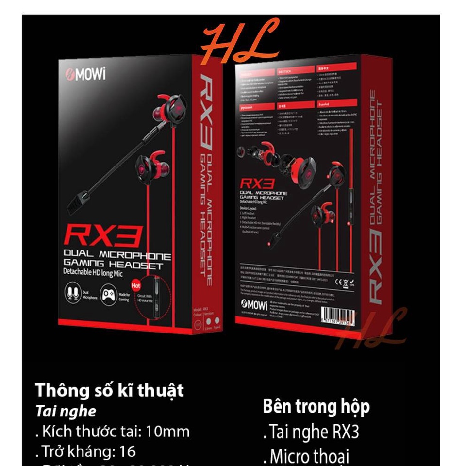 Tai Nghe Chuyên Game XMOWI RX3 Pro (Tích Hợp Micro Đàm Thoại, Hổ Trợ Chơi PUBG, Liên quân..) - BH 3 Tháng