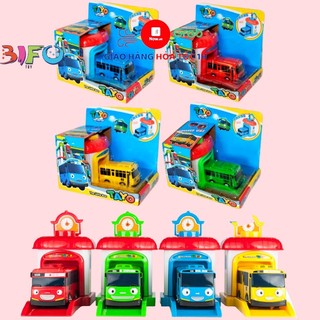 Xe buýt Tayo Bus garage Đồ chơi trẻ em bộ sản phẩm gồm 1 nhà và 1 xe