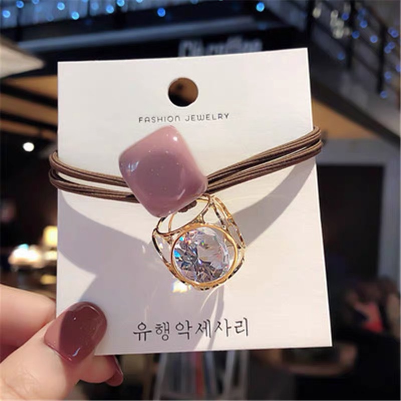 Dây Buộc Tóc Dây Cột Tóc Hàn Quốc Với Mặt Dây Chuyền Dễ Thương Màu Kẹo Phụ Kiện Thời Trang Cho Nữ AB120A