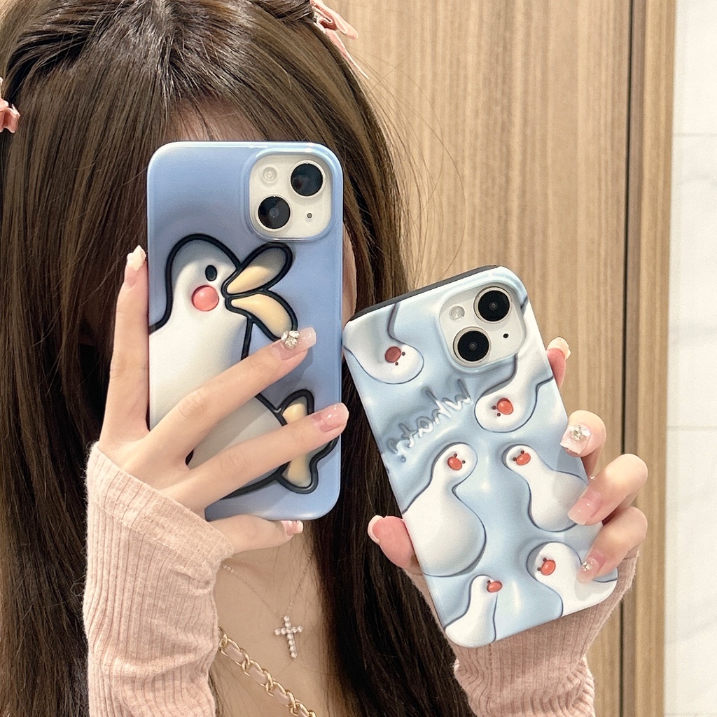Ốp Điện Thoại Tpu Dẻo Họa Tiết Hoạt Hình Chú Vịt Vui Nhộn Cho iPhone 14 13 12 11 Pro Max