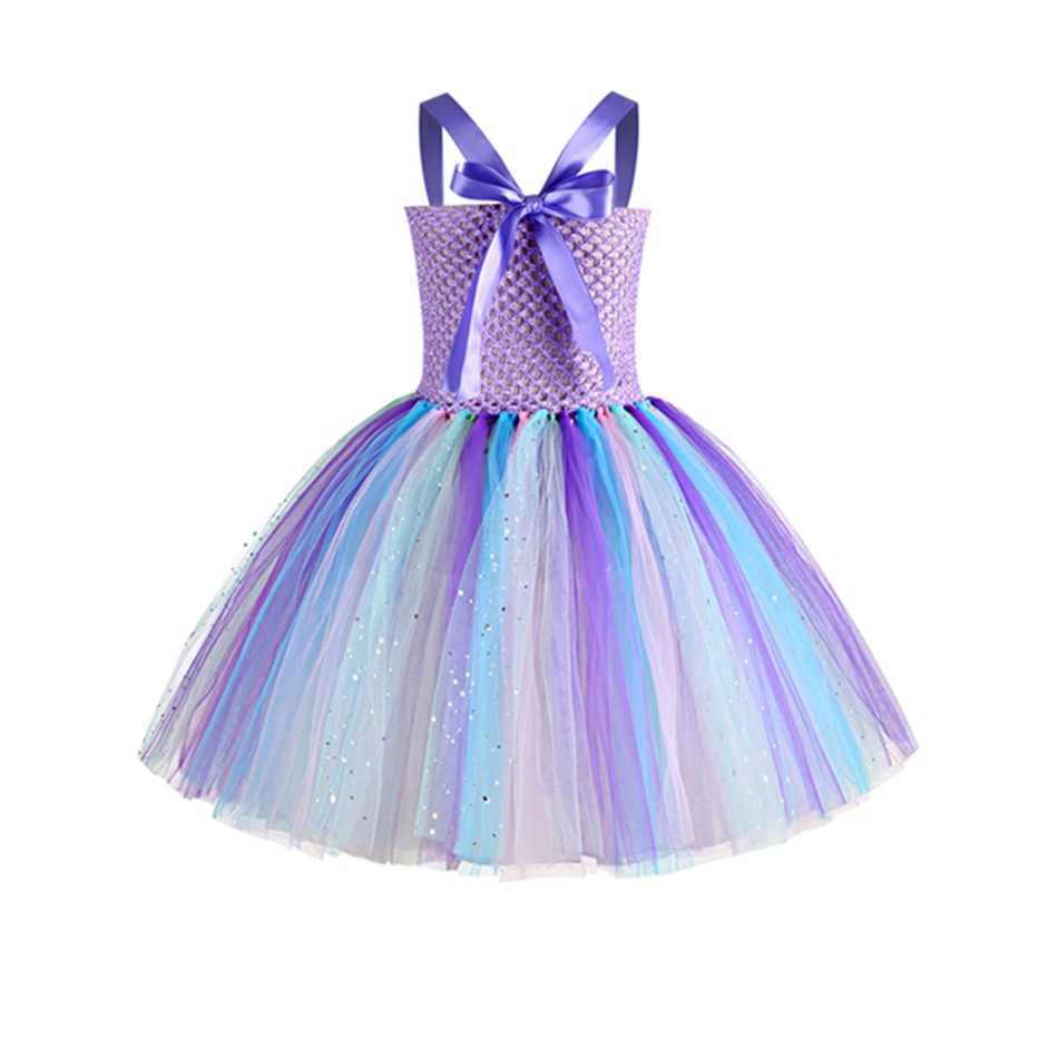 Đầm Tutu Nàng Tiên Cá Màu Pastel Chủ Đề Biển Sinh Nhật Với Băng Đô Hoa LIANGYI99