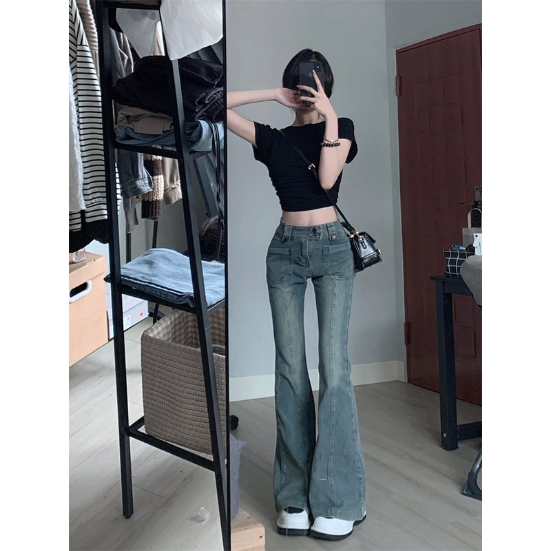 Quần Lưng Cao Ôm Dáng Thời Trang retro Mỹ