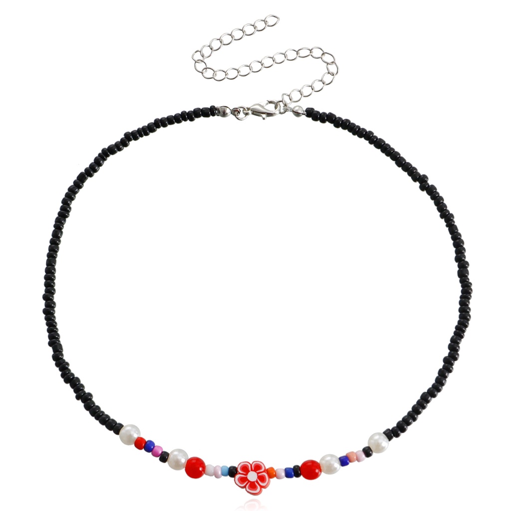 Vòng Cổ Hạt Đất Sét Polymer Màu Sắc Tương Phản Phong Cách Bohemian Dành Cho Nữ