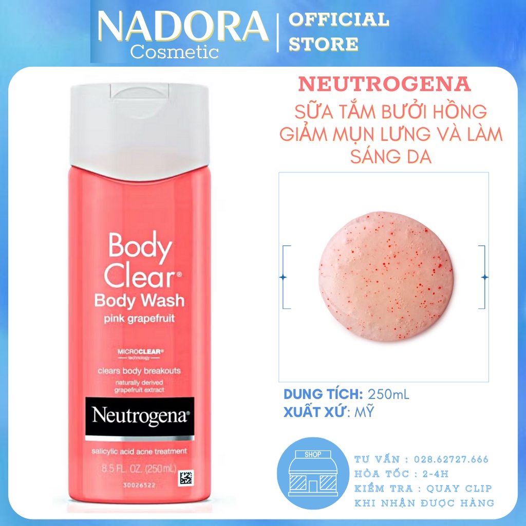 Sữa Tắm Mụn Lưng - Neutrogena Body Clear Body Wash Pink Grapefruit - 250ml