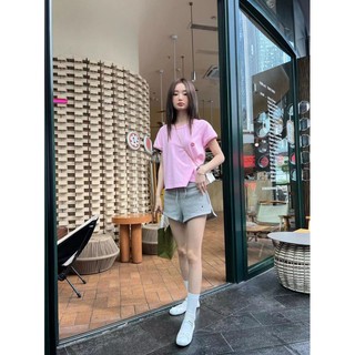 Alexa**er Wang early spring new fashion simple letter logo ultra-short small casual all-match short-sleeved T-shirt