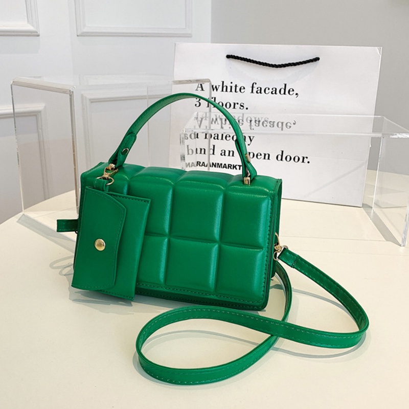 Ielgy niche Túi Đeo Chéo Dạng Nhấn Màu Xanh Lá Chất Lượng Cao Thiết Kế Ấn Tượng Cho Nữ