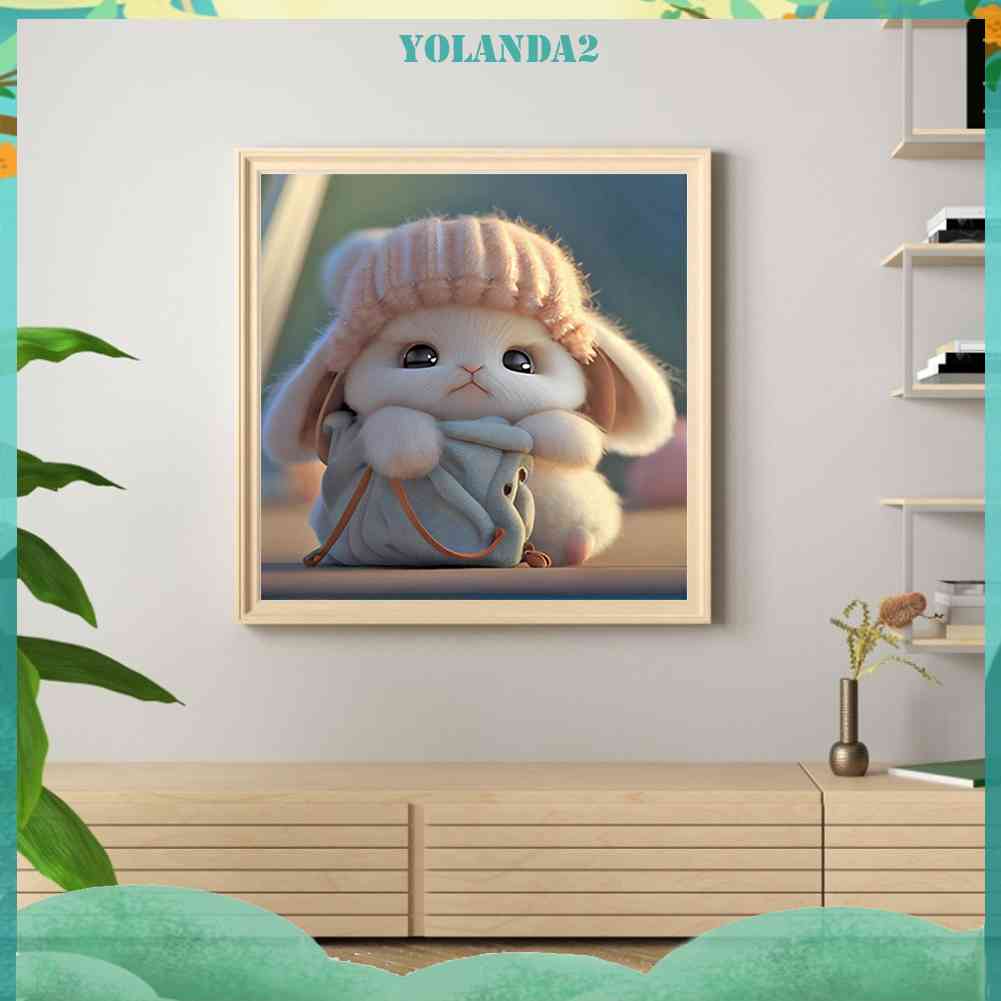 Bộ Tranh Đính Đá 5D Tự Làm Toàn Diện Hình Thỏ Trang Trí Nhà Cửa