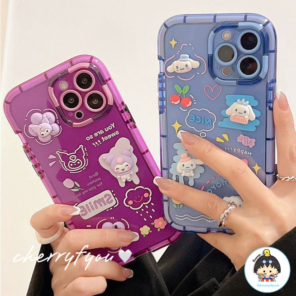 Ốp Điện Thoại TPU Mềm Dày Chống Sốc Hình Cinnamoroll Kulomi 3D Cho IPhone 11 12 13 14 Pro Max