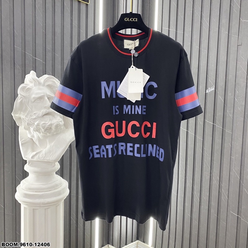 Áo Gucci Cổ Tròn Phối Viền Tay • MinWay Store