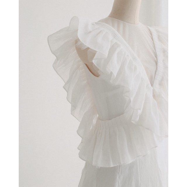 POXI - Đầm cưới cánh tiên cách điệu, tùng váy xoè đuôi cá - Size S