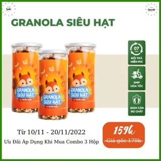 Granola siêu hạt wise food 500g, hỗ trợ giảm cân, bổ sung dinh dưỡng