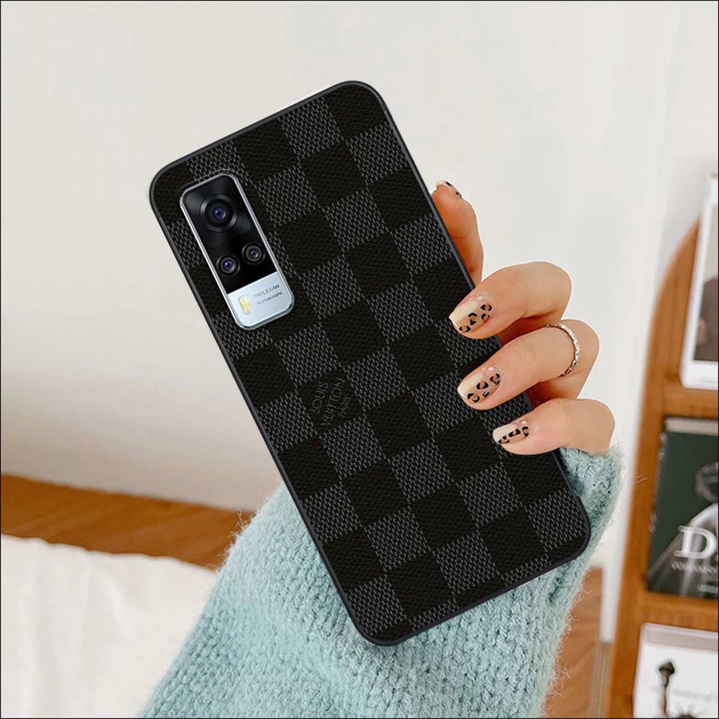 Ốp lưng Vivo Y51 2020 hình caro, thời trang hàng hiệu cao cấp, vỏ ốp rẻ đẹp