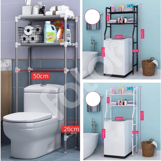 KỆ SẮT 2 TẦNG ĐỂ MÁY GIẶT -  3 TẦNG TOILET CHO PHÒNG TẮM  ĐA NĂNG - TIẾT KIỆM KHÔNG GIAN