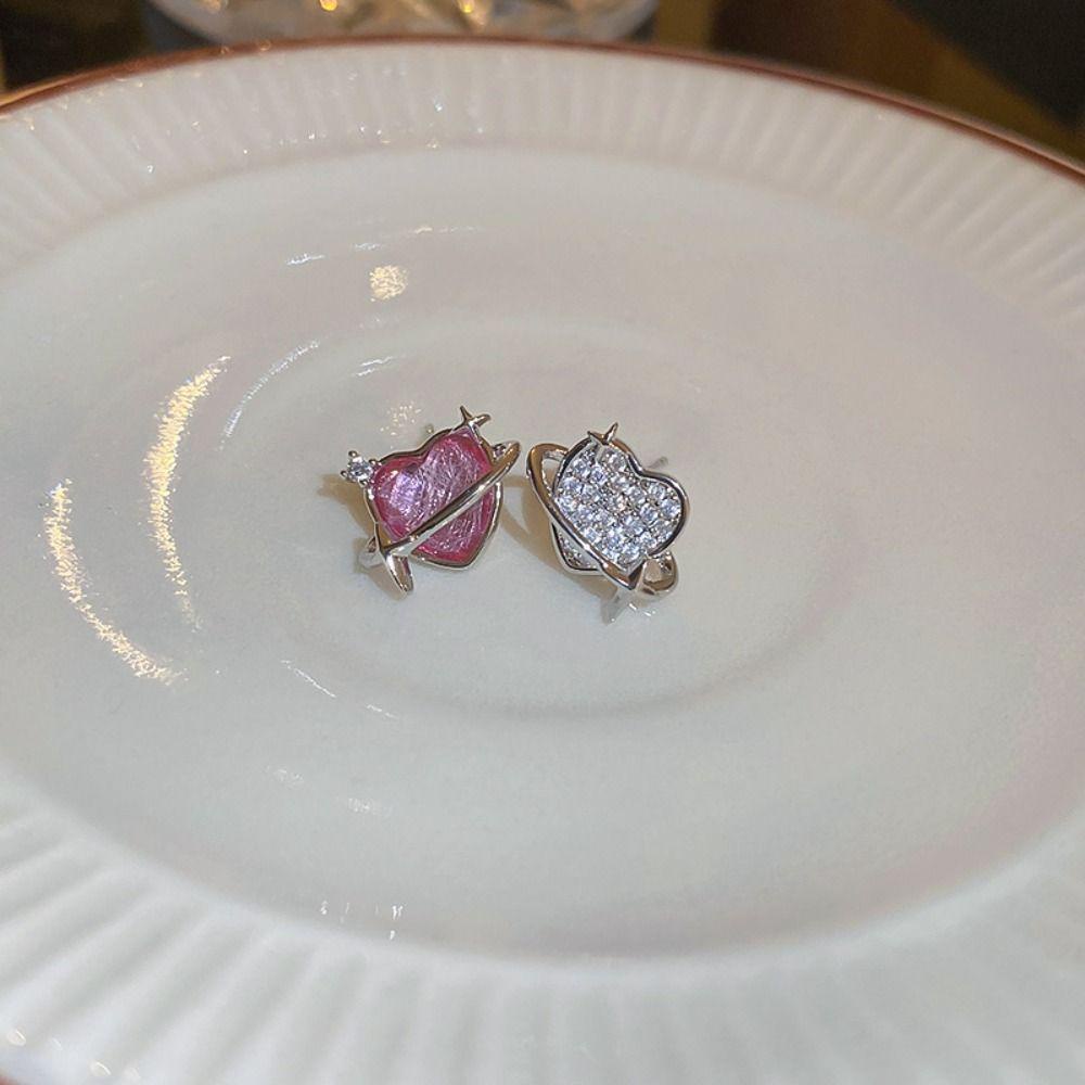 LOMBARD Bông Tai Hình Trái Tim Hành Tinh Phong Cách Retro Thời Trang Sang Trọng