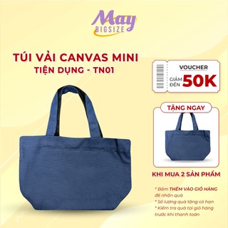 Túi vải canvas mini tiện dụng có nút bấm bên trong TN01 - Maybigsize