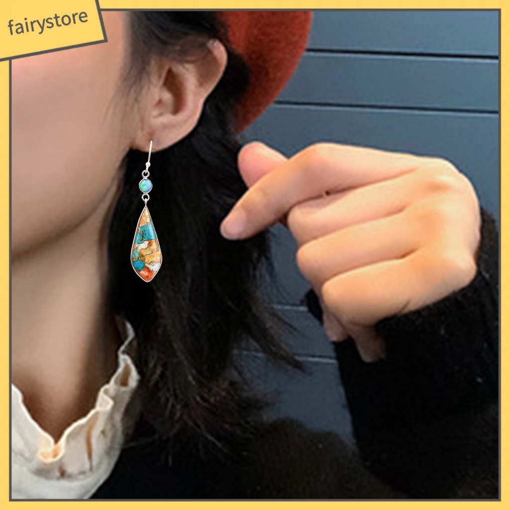 1 Đôi Bông Tai Dáng Dài Bằng Kim Loại Phong Cách Retro Thời Trang Dành Cho Nữ [Fairy1] 1 Cặp