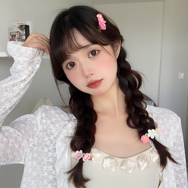 Bộ Kẹp Tóc Mái / Kẹp Tóc Bb Cỡ Nhỏ Màu Hồng Dễ Thương Phong Cách Hàn Quốc Cho Bé Gái