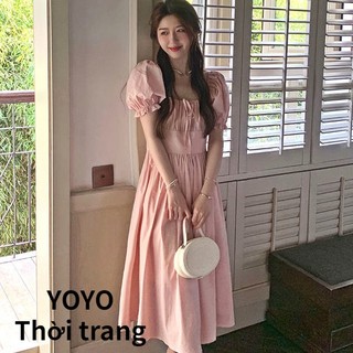 Đầm Dài Thắt Nơ Eo Phong Cách Hàn Quốc Thời Trang Mùa Hè 48H Dành Cho Nữ