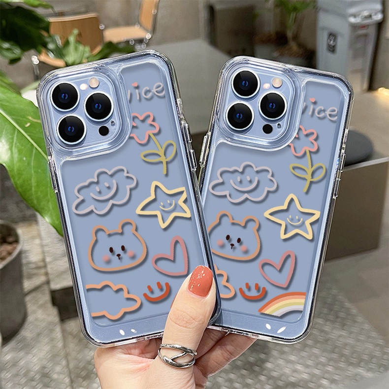 Ốp Điện Thoại DecoPhone Acrylic tpu acrylic Hình Đám Mây Tím Hồng Cho iphone 6 6s 7 8 plus x xs max se 11 12 13 14 15 pro max plus