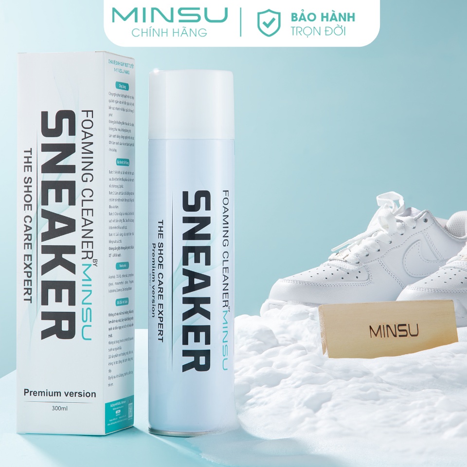 Chai Xịt Vệ Sinh Giày Sneaker Bọt Tuyết NANO MINSU M5955 Giặt Khô Siêu Tốc, Đẳng Cấp Thế Giới, Hàng Chính Hãng