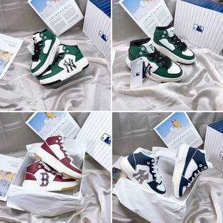 Giày Sneaker MLB Chunky Liner High cao cổ NY đen, Xanh đậm, Chunky cao cổ B đỏ mận tôn dáng siêu hot tặng BoxBill