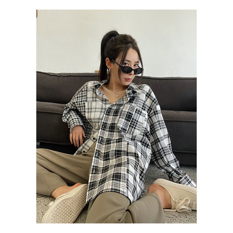 Áo Sơ Mi Dáng Rộng Họa Tiết Kẻ Sọc Thiết Kế Mới Thời Trang Mùa