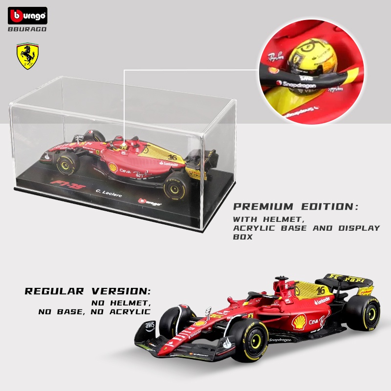Xe Hơi Ferrari F1 Kỷ Niệm Lần Thứ 75 Tỉ Lệ 1: 43 Bburago #16 Phụ Kiện Trang Trí Cho Xe Hơi Leclercc #55 Mô Hình Xe Ô Tô Sainz Monza Ý GP Bằng Hợp Kim