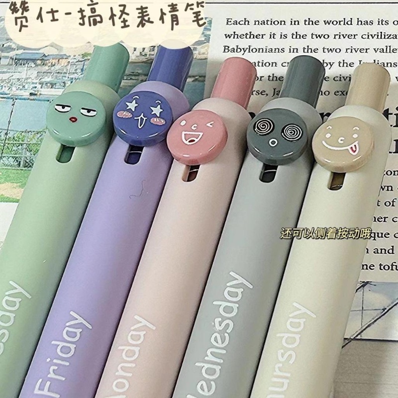 1 Bút Mực Đen Ngòi 0.42mm Hình Biểu Tượng Cảm Xúc Sáng Tạo