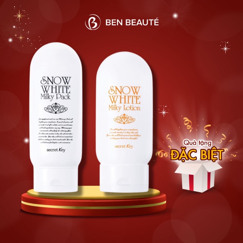 Kem Dưỡng Trắng Da Snow White Milky Lotion Secret Key/Snow White Milky Pack