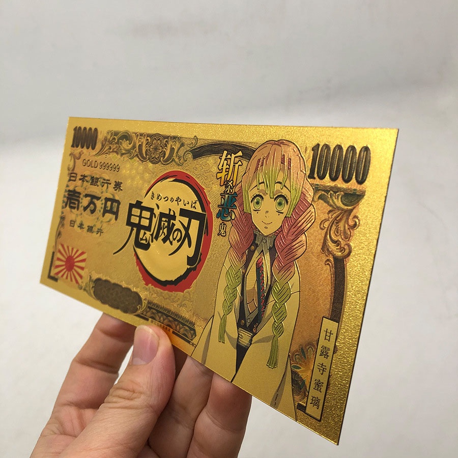 Tiền Sưu Tầm Anime Kimetsu No Yaiba - Tiền Giấy Kraft Vàng dày chống nước