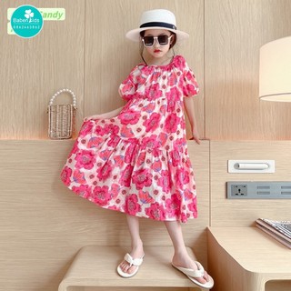Váy đi biển hoa hồng cực xinh cho bé gái