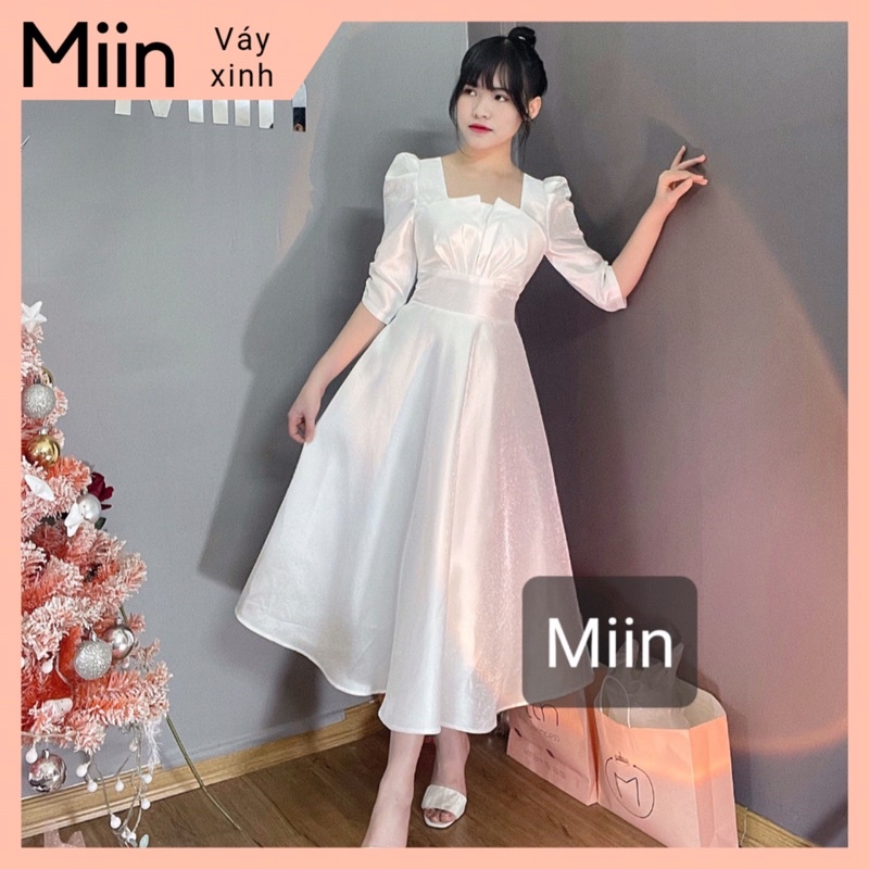 Váy prom tay lửng tapta nhũ xẻ ngực