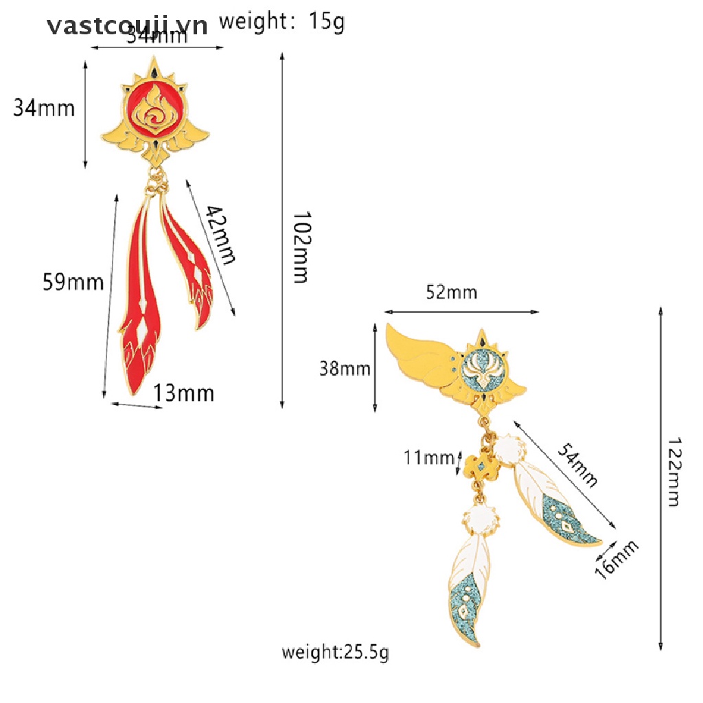 Trâm Cài Áo Bằng Hợp Kim Hình Game Genshin Va Chạm Barbatos Venti God insignia