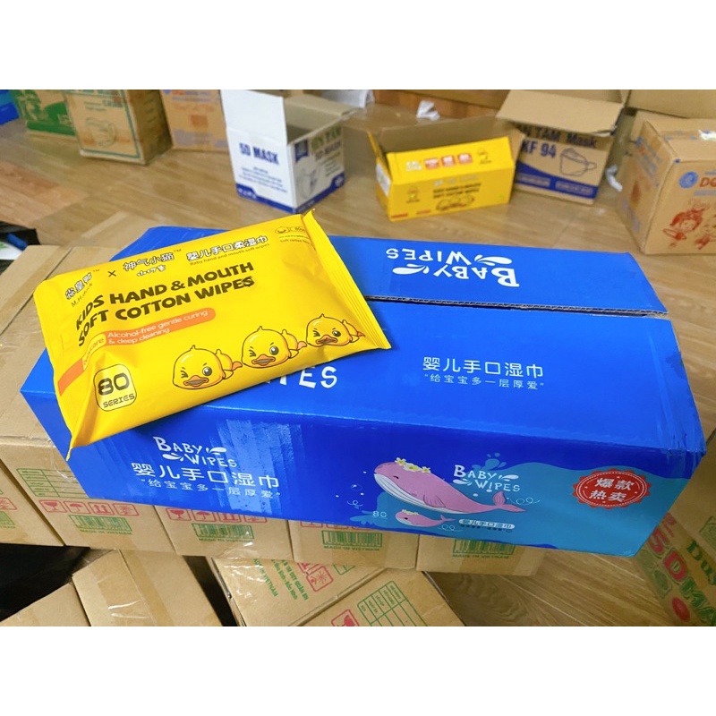 Thùng 10 gói giấy ướt vịt vàng