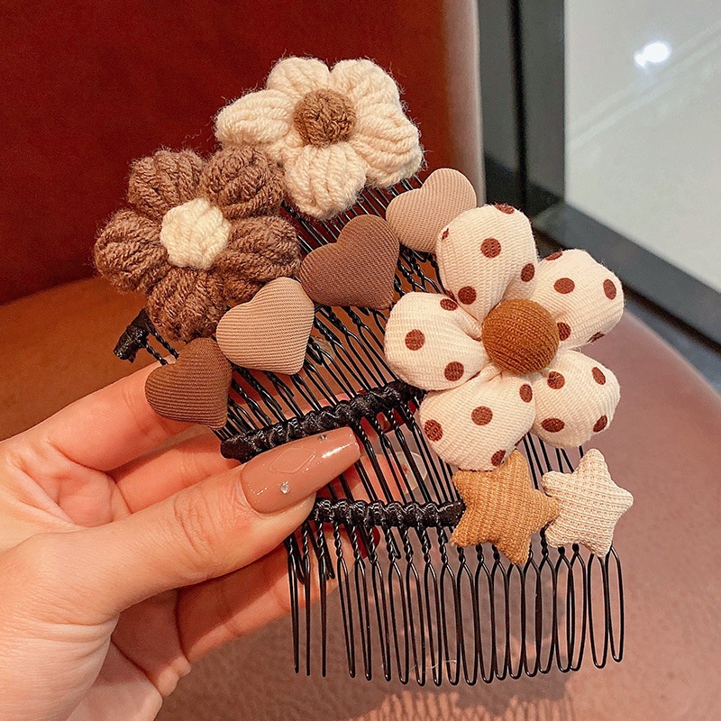 Lược Cài Tóc Đính Nơ Hoa Dễ Thương Cho Bé Gái