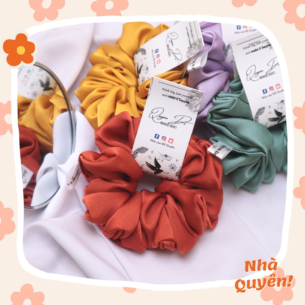 (MINI & BIGSIZE) SCRUNCHIES Satin Tone Đỏ Cam Vàng Rực Rỡ Nổi Bật