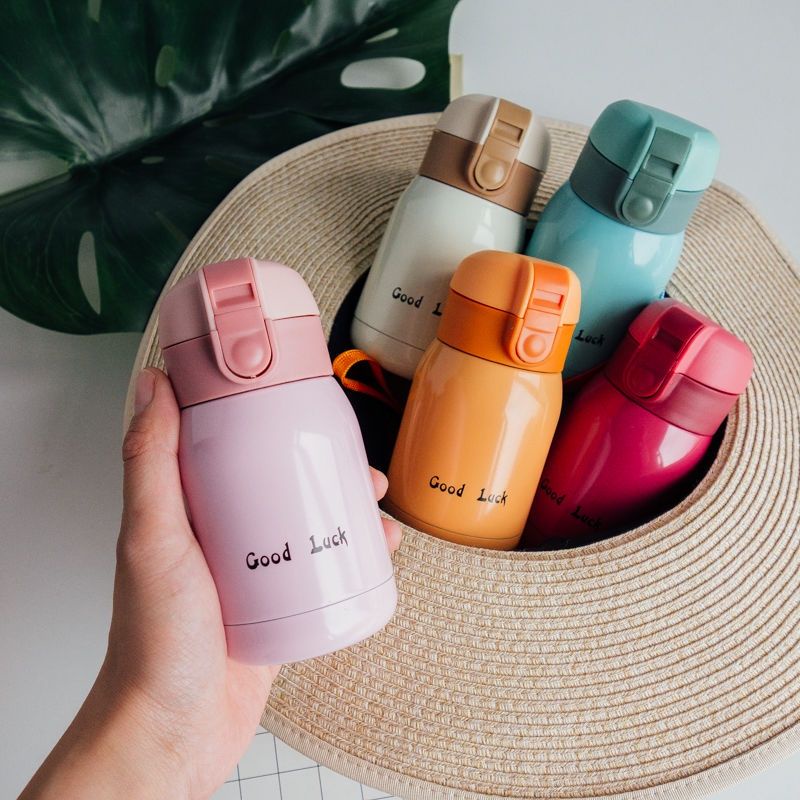 Mini 200/360ml Bình Giữ Nhiệt Bằng Thép Không Gỉ 304 Bình Cà Phê Di Động Bình Nước Thể Thao