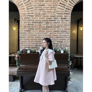 ĐẦM DOLL HỒNG CỔ PETER TRẮNG 🖤