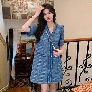 Đầm Dạ Tweed Thiết Kế Dáng Suông, Váy Dạ Tweed Nữ Phối Hoạ Tiết Siêu Xinh Phong Cách Hàn Quốc_ Hàng QCCC Có Ảnh Thật