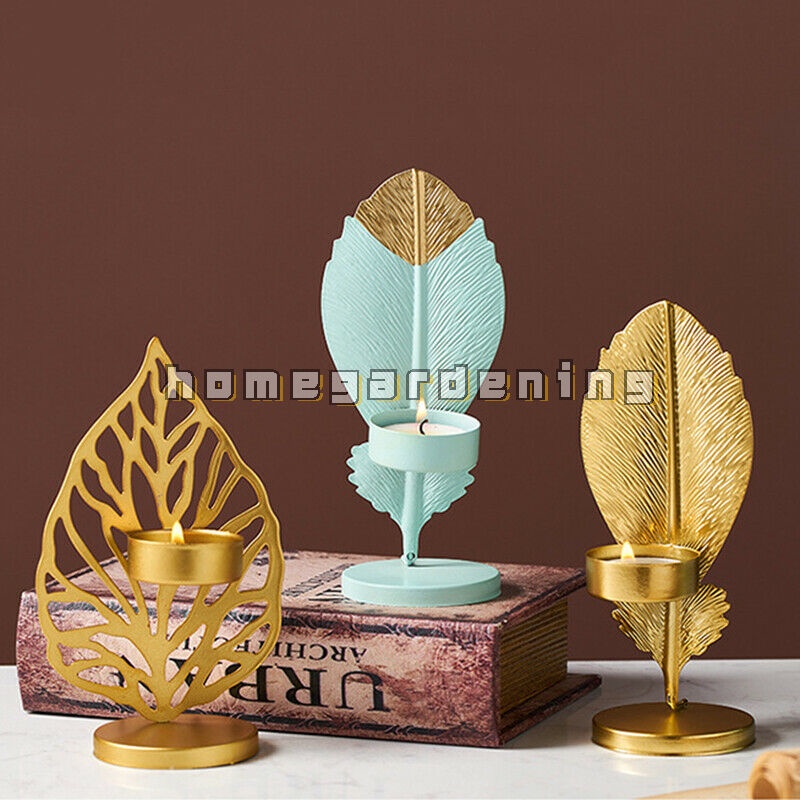 Giá Đỡ Đèn Cầy Bằng Sắt Màu Vàng Phong Cách Bắc Âu Lãng Mạn