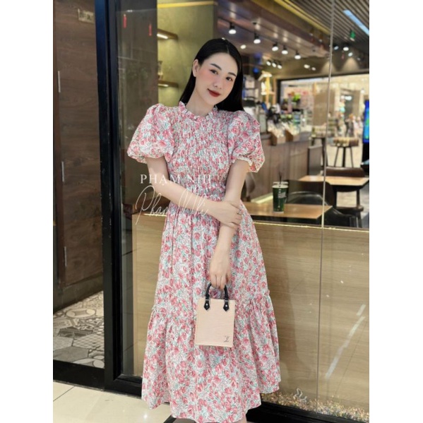 Váy Thô Tay Bồng Chun Ngực Quốc Dân